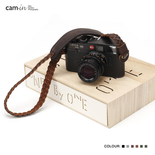 cam-in 意大利植鞣牛皮编织相机背带 肩垫款 圆孔接口 CS220