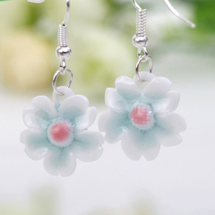 Green jewelry hand pinch the flower of Jingdezhen ceramic jewelry earrings Princess candy sweet earrings earring