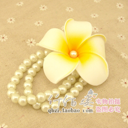 波西米亚饰品海边度假仿真花鸡蛋花 花朵手环珍珠手链女沙滩配饰在类目 饰品/流行首饰/时尚饰品新, 手链中 - 来自Buy2taobao.com提供专业的淘宝代购服务