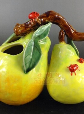 客厅摆件大柚子小花瓶团团圆圆