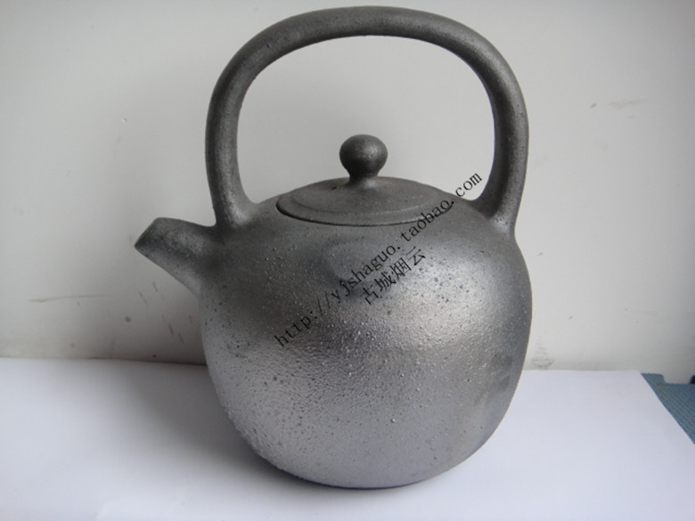 荥经黑砂煮茶大容量陶土提梁壶