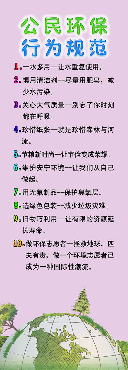 559海报印制海报展板素材97公民环保行为规范 个性定制