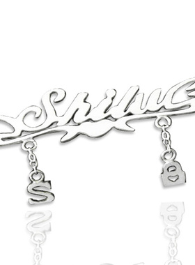 情的私饰名字项链定做 定做韩日流行字母项链 副坠垂坠名字项链