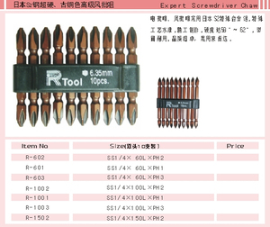 。台湾力高S2超硬风批咀 批头 PH2*65MM 1/4十字批头旋具头 单支
