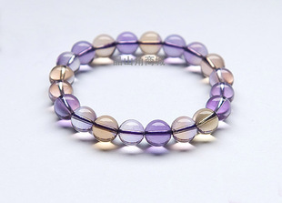 晶山角商城天然紫黄晶圆珠手链10mm