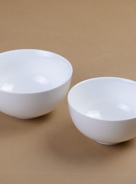 酒店家居陶瓷碗4.5寸优级纯白米饭碗汤碗澳式碗家用推荐餐具粥碗