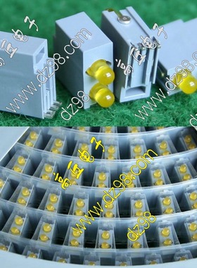 3mm 3毫米 黄色 普亮 LED 发光管 二极管 指示灯 带固定架 10只价
