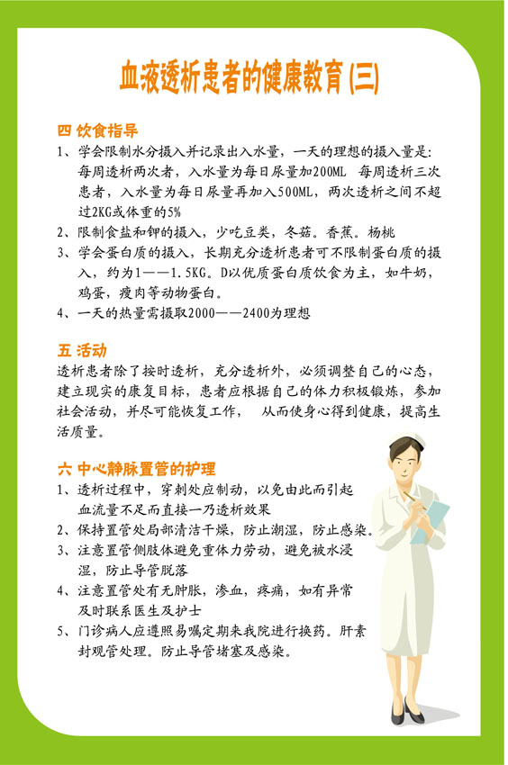海报印制209展板素材3736医疗知识常识血液透析患者的健康教育3