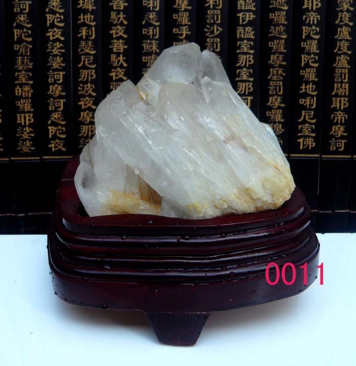 天然白水晶簇  原石摆件 消磁 防辐射 净化 镇宅 实物图 0011