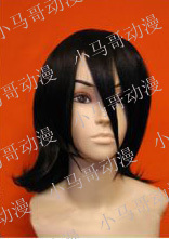 死神 朽木露琪亚cosplay假发 黑色收脸 反翘 长刘海 造型假发