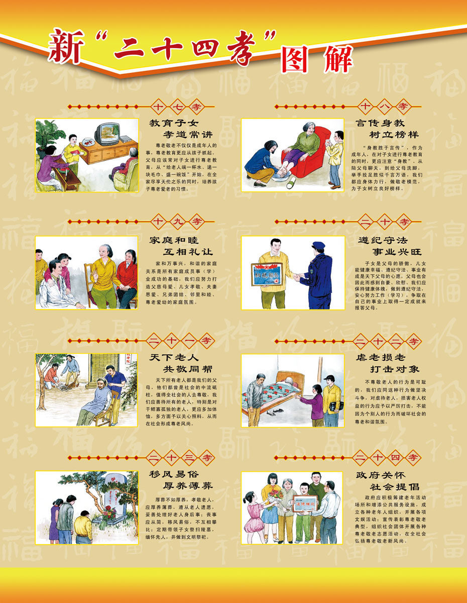 628海报印制海报展板素材466新二十四孝图解