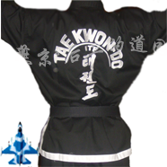 花郎武道 ITF跆拳道黑色人气加厚1-3段副师范服均码支持个性定制
