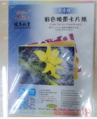 思帝得 彩色喷墨名片纸  250克卡片纸 白卡 50张