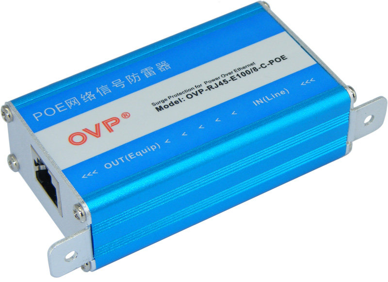 OVP-RJ45-E100/8-C-POE 欧维派POE网络摄像机等电位免接地防雷器