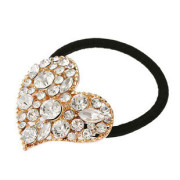 B036 good jewelry rope Super Korean love peach Heart Rhinestone hair tie rope