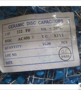 X1Y2 高压安规电容 Y电容 蓝色 222M 400V AC 222 2.2nF 2200p