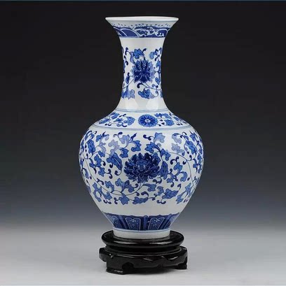 正品景德镇陶瓷器仿古青花瓶明清古典家居桌面时尚摆件