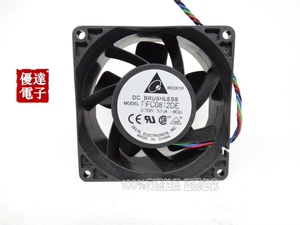 台达 PFC0812DE 8CM 12V 3.30A 8038 4线PWM调速 大风量暴力风扇