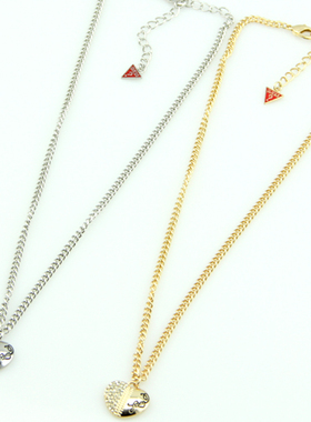 G.SS欧美外贸镶钻桃心经典项链