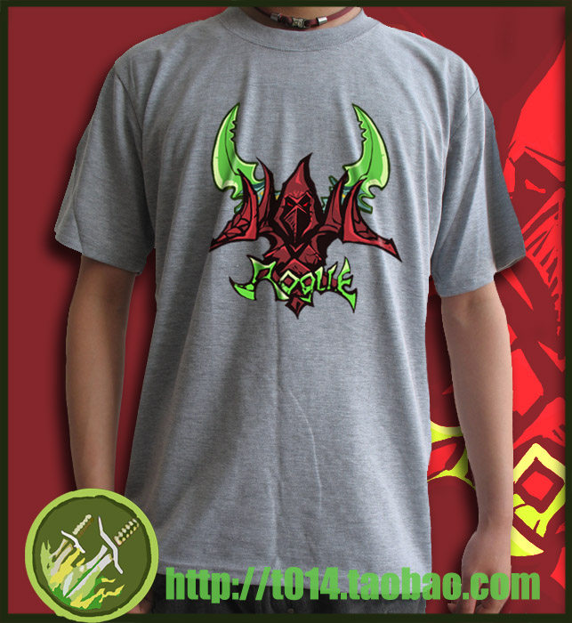 World of Warcraft periphery T-shirt Occupation Anniversary Egg knife Robber Stalker Short sleeved pure cotton T-shirtin the Men's clothing, T-shirt  category - from Buy2taobao.com to provide professional Taobao agent buy service