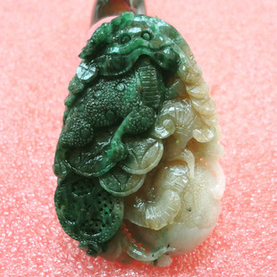 玉如意 南阳独山玉吊坠天蓝料巧色精雕南阳独玉挂件招财貔貅