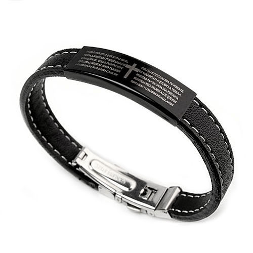 男女手链圣经十字架耶稣配饰达人时尚皮质手镯硅胶手环情侣手饰品|msdalam kategori Aksesori/Barang Kemas Fesyen, gelang - dari Buy2taobao.com untuk memberikan perkhidmatan ejen Taobao profesional membeli