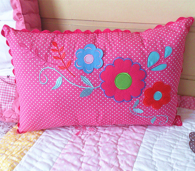新款儿童靠垫含芯抱枕布艺软饰床头床上用品家居午睡 玫红花儿,居家布艺,靠垫/抱枕,淘宝优惠券,粉丝福利购,淘宝优惠卷