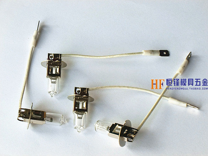 机床专用灯珠24V55W 机床带线卤钨灯泡 铣床带线灯泡