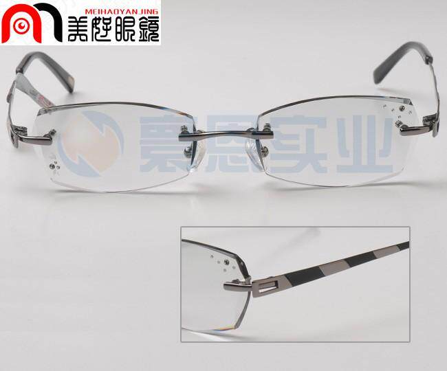 专柜正品 YEIN韩国幻影无框切边镶钻近视眼镜NO.172 男款水晶眼镜