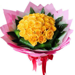 (全国同城)11朵33朵黄玫瑰花束