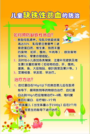 612海报印制展板142计生妇幼儿科知识儿童缺铁性贫血的