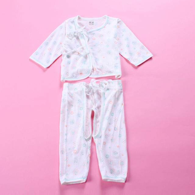 夏季新品婴之谷婴儿内衣套系带衣绑带裤宝宝薄款和尚服0-3个月