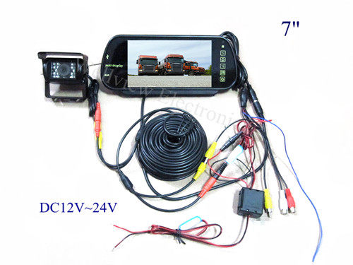 7寸车载后视镜显示器液晶显示屏大货车倒车摄像头12-24v倒车影像