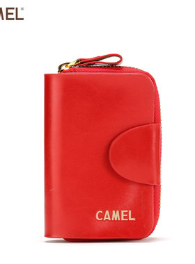 【非卖品】CAMEL骆驼 牛皮 女士 手包 红色 手抓包 钥匙包WT076