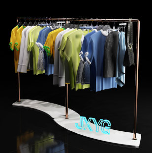 商场货架 中岛架 玫瑰金货架 衣架 修 服装 专卖店铺装 展示架