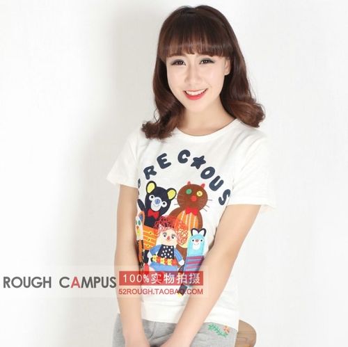 上衣新款宽松短袖休闲T恤刺绣