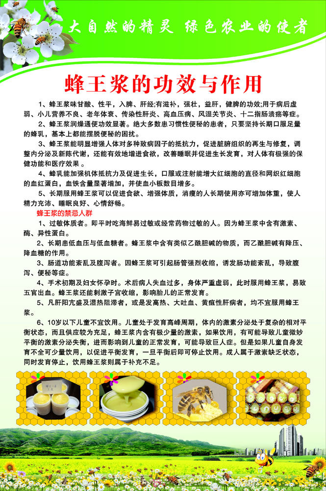566海报印制海报展板素材638养蜂王浆的功效与作用