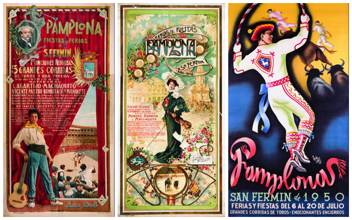 设计素材 西班牙圣费尔明节 奔牛节海报1900-2013百年海报 112P
