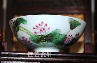 Jingdezhen Gốm Sứ Wenge Sứ Nhà Máy Hàng Hóa Đỏ Wanshou Wujiang Bìa Bát Vàng Xanh Retro Wedding Tea Set Cup Cup