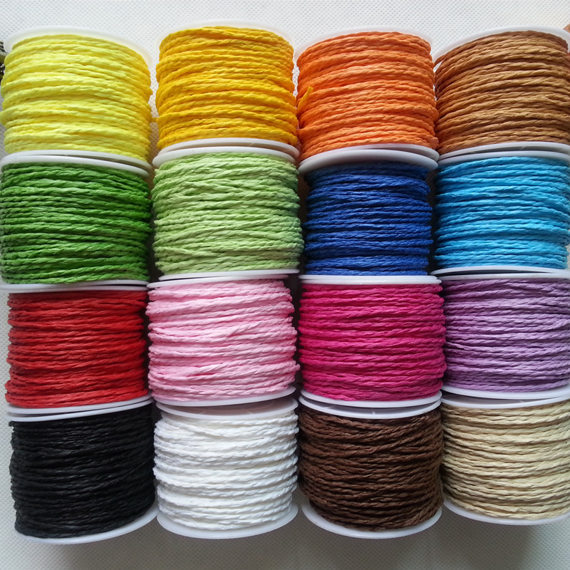 彩色双股细纸绳手工绳子DIY幼儿园编织美术30米一卷爆款
