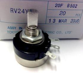 日本TOCOS TOPVR碳膜电位器RV24YN 20F B502 20MM半边轴游戏机用