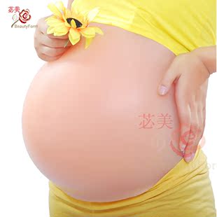 苾美 四胞胎硅胶假肚子假孕妇肚子 送精美保护套义乳胶水