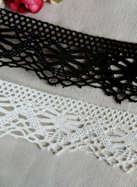 23D 客供 黑色白色 凌花恋棉线花边 43~53mm宽4.2~4.8元1米