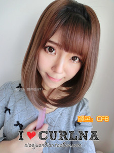 蔻娜新品日本逼真自然大头皮加长bobo短发透气可爱内扣把半头假发