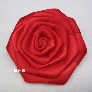 布艺大花朵5.5cm手工花边缎带玫瑰职业工装胸花针女配饰多色