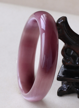 饰品紫色猫眼石手镯特别紫舒搭配