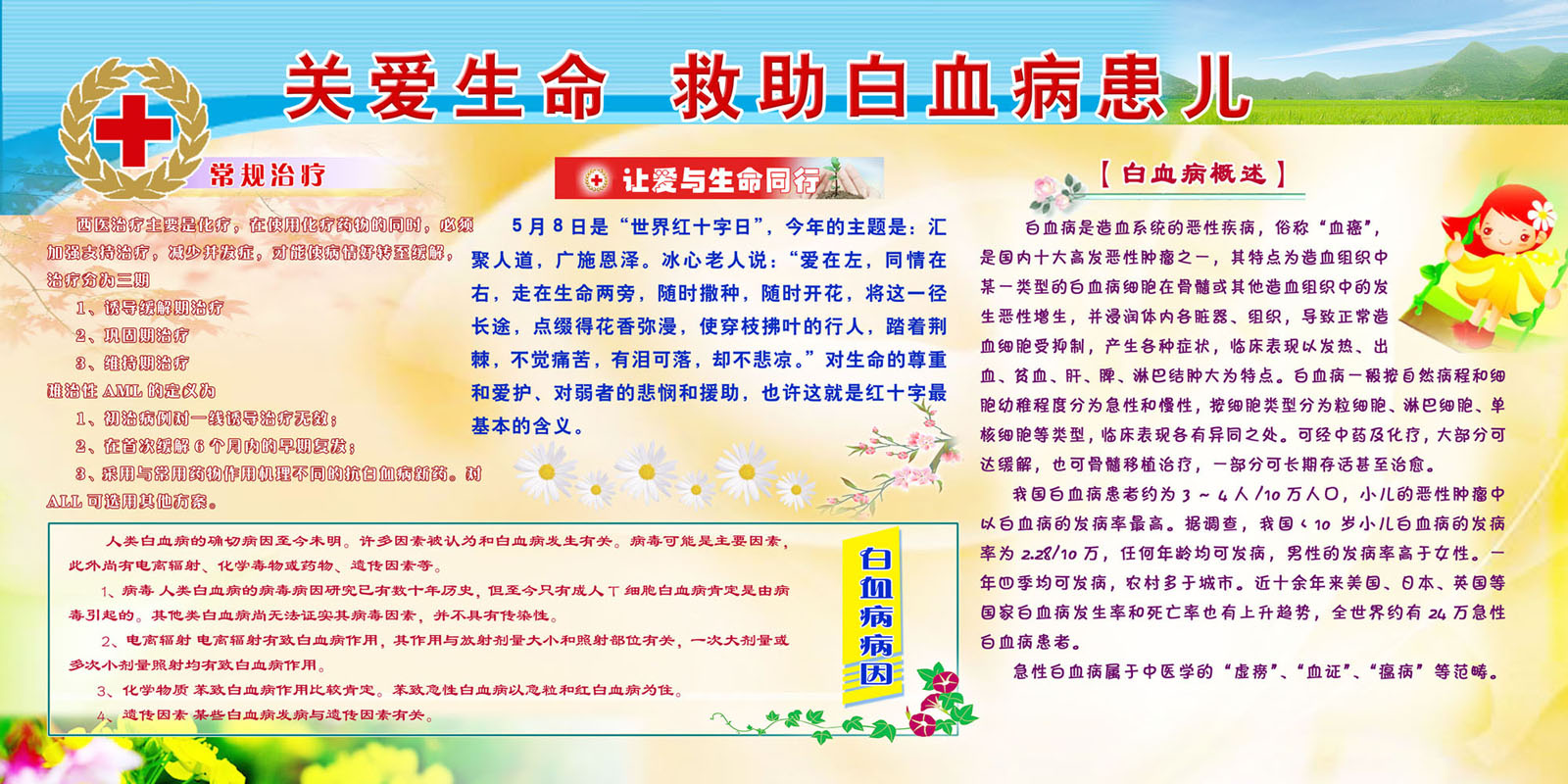 海报印制377海报展板素材50关爱生命救助白血病患儿宣传栏psd