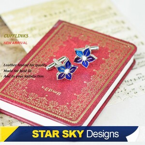 星曌●夏威夷鸡蛋花男士袖扣/时尚袖钉/法式衬衣扣礼盒装XK1744