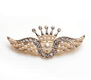 Smiling Korean version of the bead Angel brooch-grade Crown rhinestone brooch pin clasp Korea jewelry