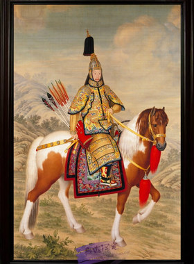 景德镇 瓷片画 瓷画 瓷版画 瓷板画瓷器画 郎世宁 乾隆皇帝大阅图